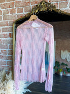 Mesh Lace Shirt | Pink - Southern Chic Tees & Boutique