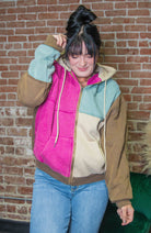 Mineral Washed Colorblock Hoodie Jacket - Southern Chic Tees & Boutique