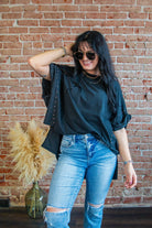 Mineral Washed Studded High Low Top - Southern Chic Tees & Boutique