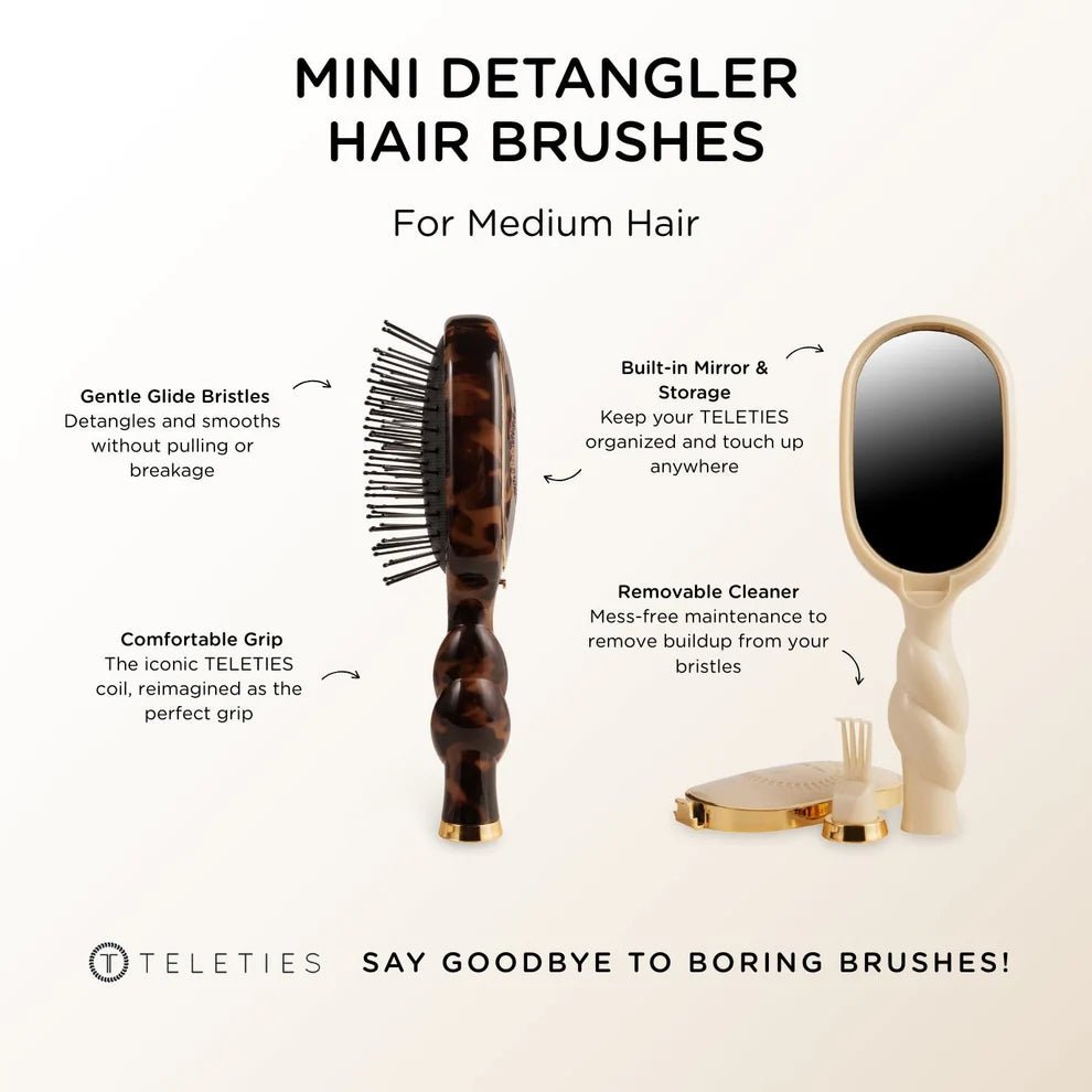 Mini Detangler Hair Brush for Medium Hair - Tan - Mini - Southern Chic Tees & Boutique