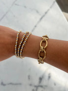 Mixed Metal Muse: Two - Toned 18k Gold Beaded Stacking Bracelet - Southern Chic Tees & Boutique