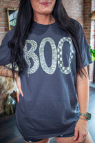 Mixed Print Boo Graphic Tee - Southern Chic Tees & Boutique