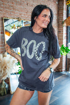 Mixed Print Boo Graphic Tee - Southern Chic Tees & Boutique