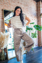 Mocha Bambi Speckled Barrel-Leg Denim Pants - Southern Chic Tees & Boutique