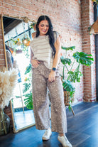 Mocha Bambi Speckled Barrel-Leg Denim Pants - Southern Chic Tees & Boutique