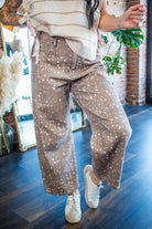 Mocha Bambi Speckled Barrel-Leg Denim Pants - Southern Chic Tees & Boutique