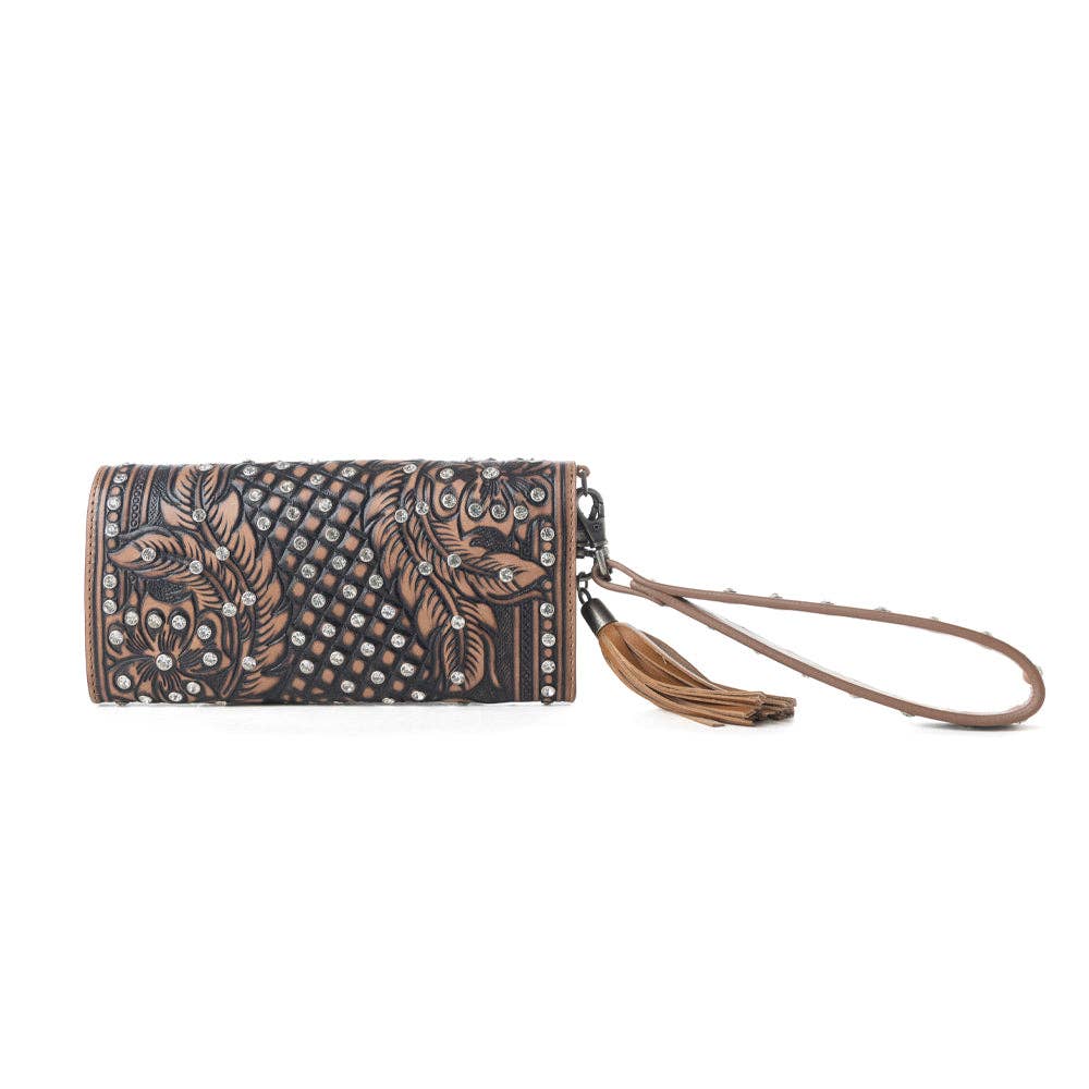 Myra Wildflower Story Handtooled Leather Wallet in Earth Bloom: Earth Bloom - Southern Chic Tees & Boutique