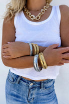 Narrow Gold Stretch Bangle - Southern Chic Tees & Boutique