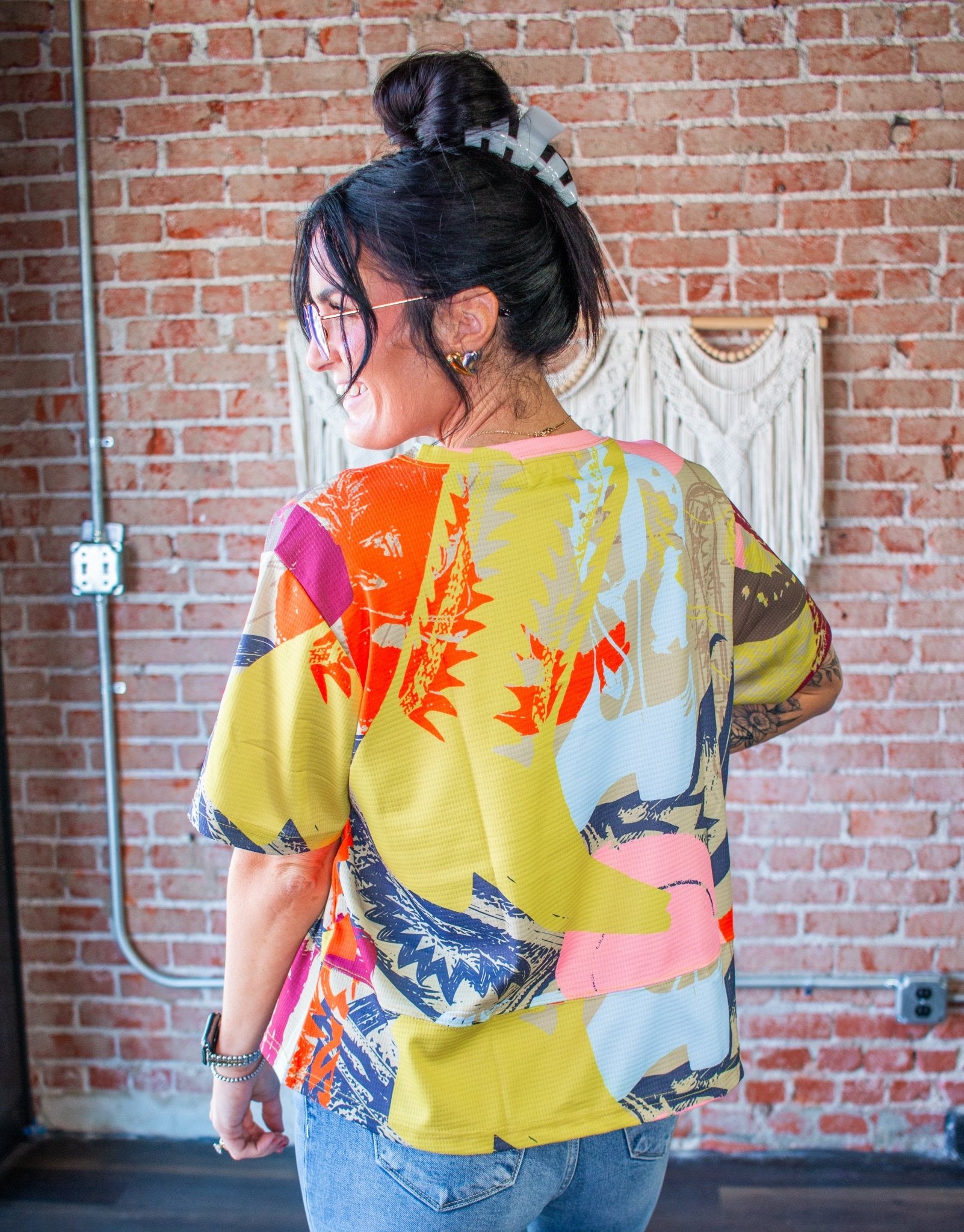 Neon Roundup: Bright Boots Western Waffle Top - Southern Chic Tees & Boutique