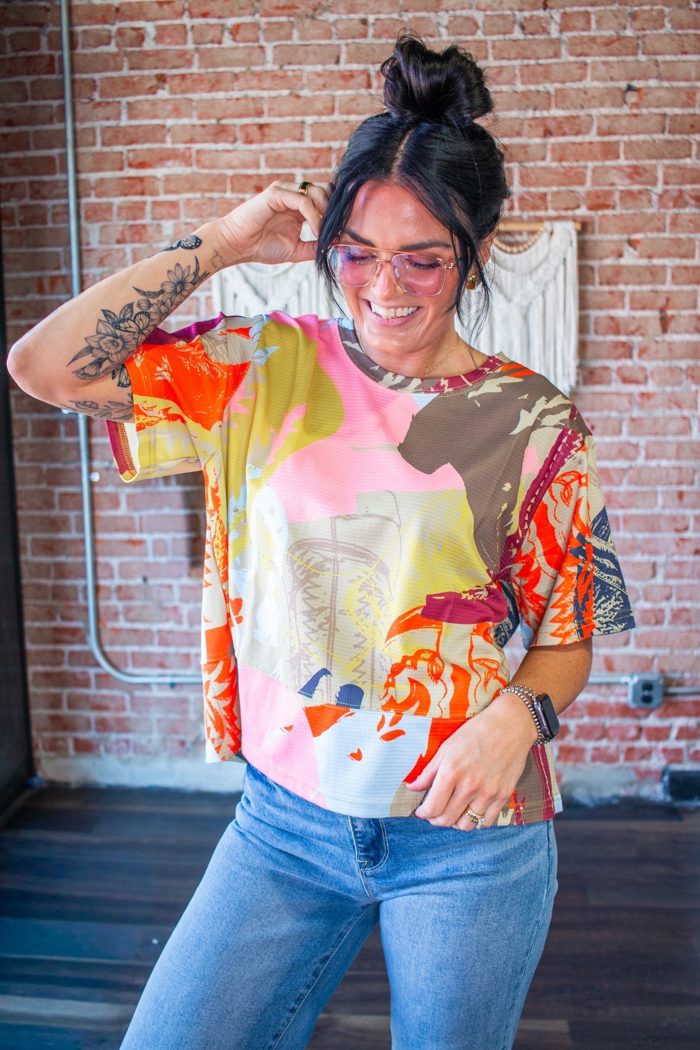 Neon Roundup: Bright Boots Western Waffle Top - Southern Chic Tees & Boutique
