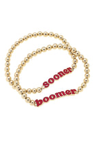 Oklahoma Sooners Ball Bead Bracelet - Southern Chic Tees & Boutique