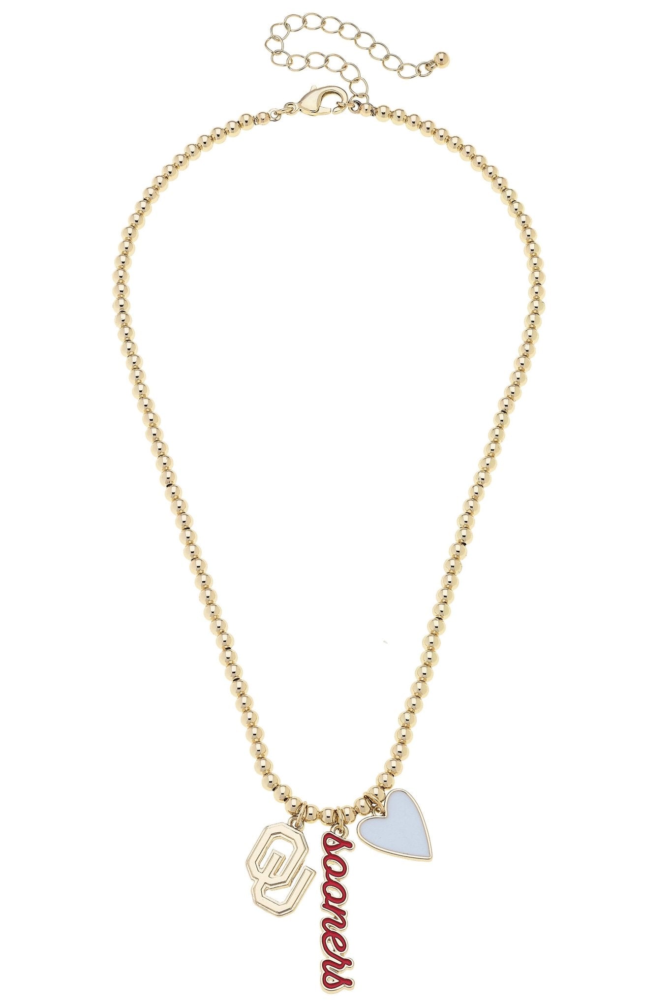 Oklahoma Sooners Ball Bead Charm Necklace - Southern Chic Tees & Boutique
