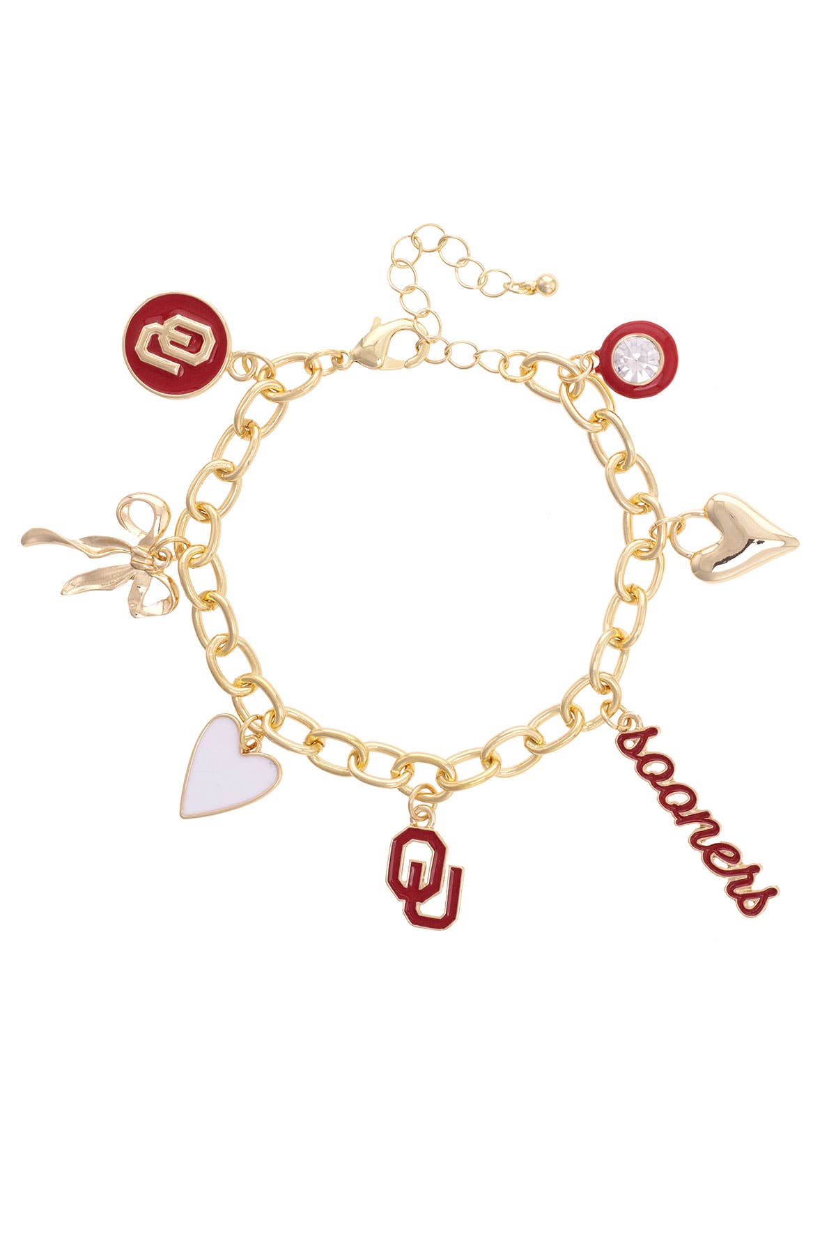 Oklahoma Sooners Charm Bracelet - Southern Chic Tees & Boutique