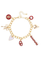 Oklahoma Sooners Charm Bracelet - Southern Chic Tees & Boutique