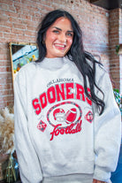 Oklahoma Sooners Gridiron Mock Neck Sweatshirt – Ash Gray - Southern Chic Tees & Boutique
