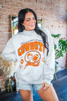 Oklahoma State Cowboys Gridiron Mock Neck Sweatshirt – Ash Gray - Southern Chic Tees & Boutique