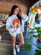 Oklahoma State Cowboys Gridiron Mock Neck Sweatshirt – Ash Gray - Southern Chic Tees & Boutique