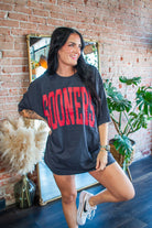 OU Sooners Official "Tall Boy" Oversized Graphic Tee – Smoke Grey - Southern Chic Tees & Boutique