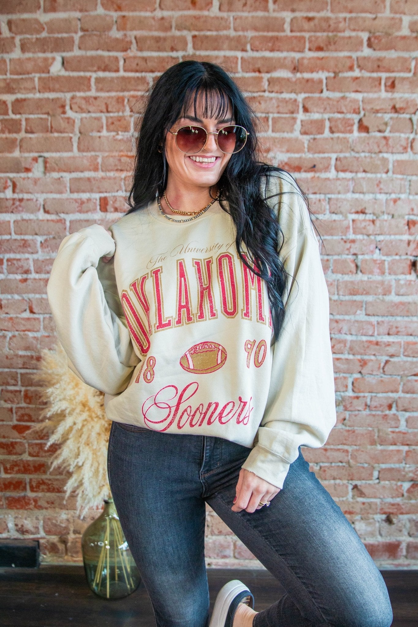 OU Sooners Thrifted Sweatshirt - Southern Chic Tees & Boutique