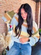 Oversized Striped Chunky Knit Sweater - Southern Chic Tees & Boutique