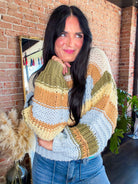 Oversized Striped Chunky Knit Sweater - Southern Chic Tees & Boutique