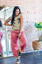 Paisley Bandana Mineral Wash Barrel Leg Jeans - Southern Chic Tees & Boutique