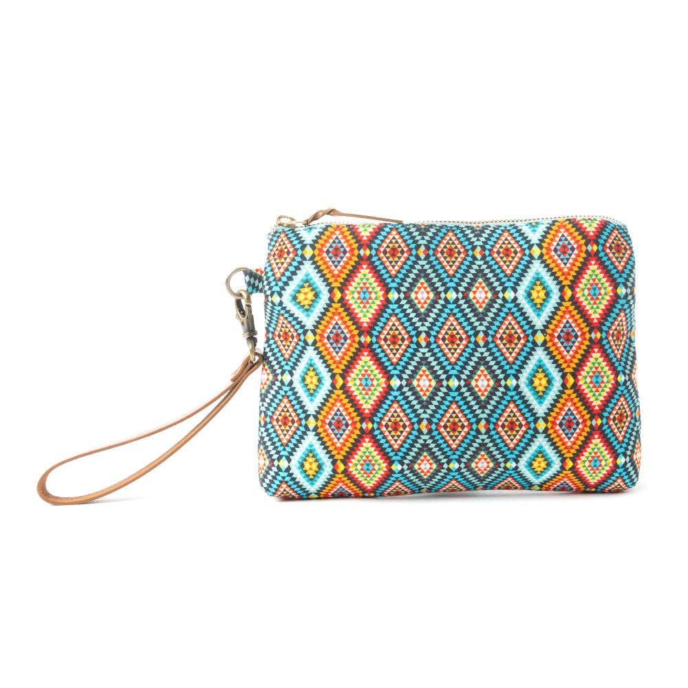 Peace & Serenity Blossoms Clutch Bag | Blue - Southern Chic Tees & Boutique