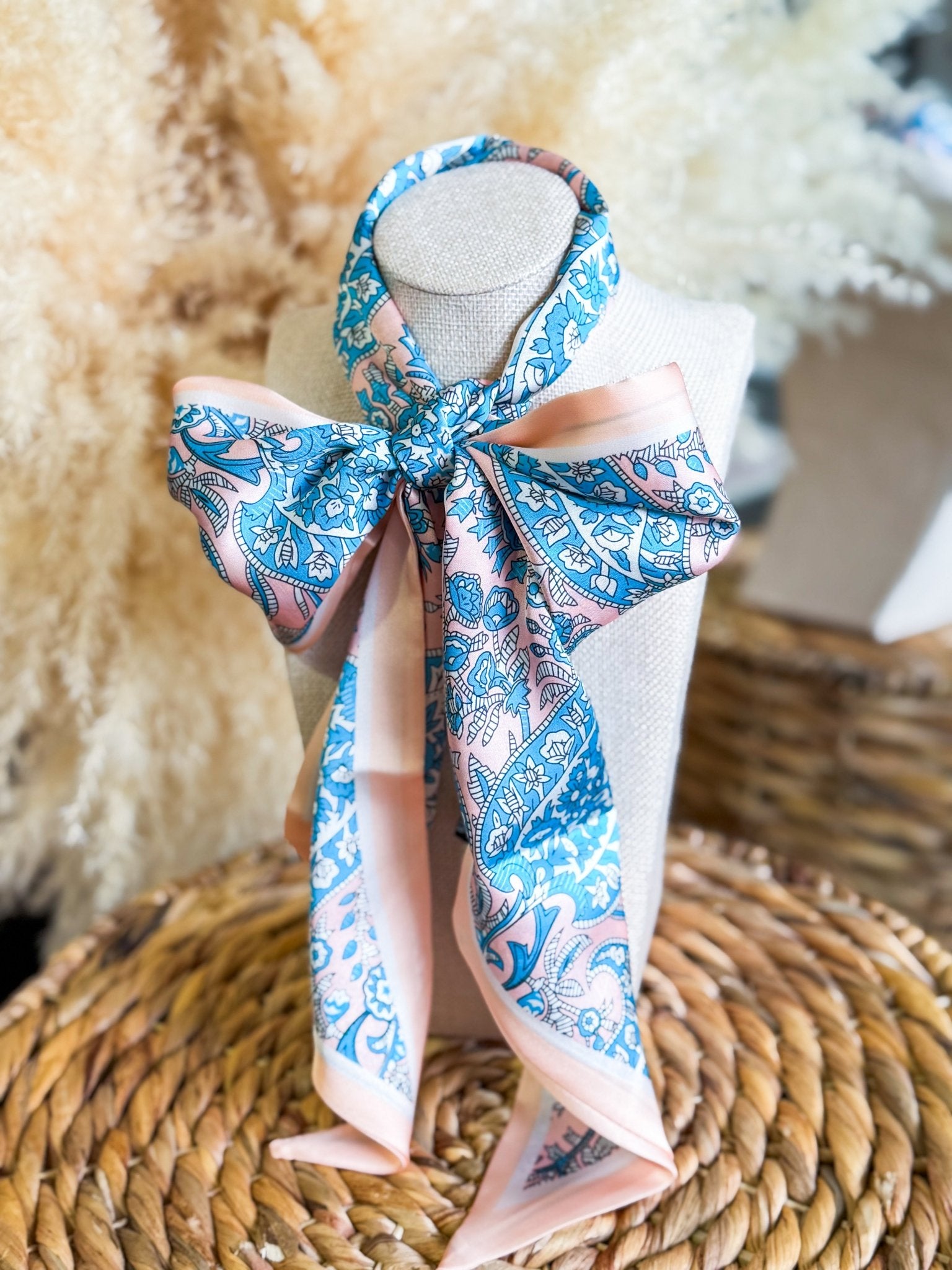 Peach & Blue Paisley Twilly Scarf - Southern Chic Tees & Boutique