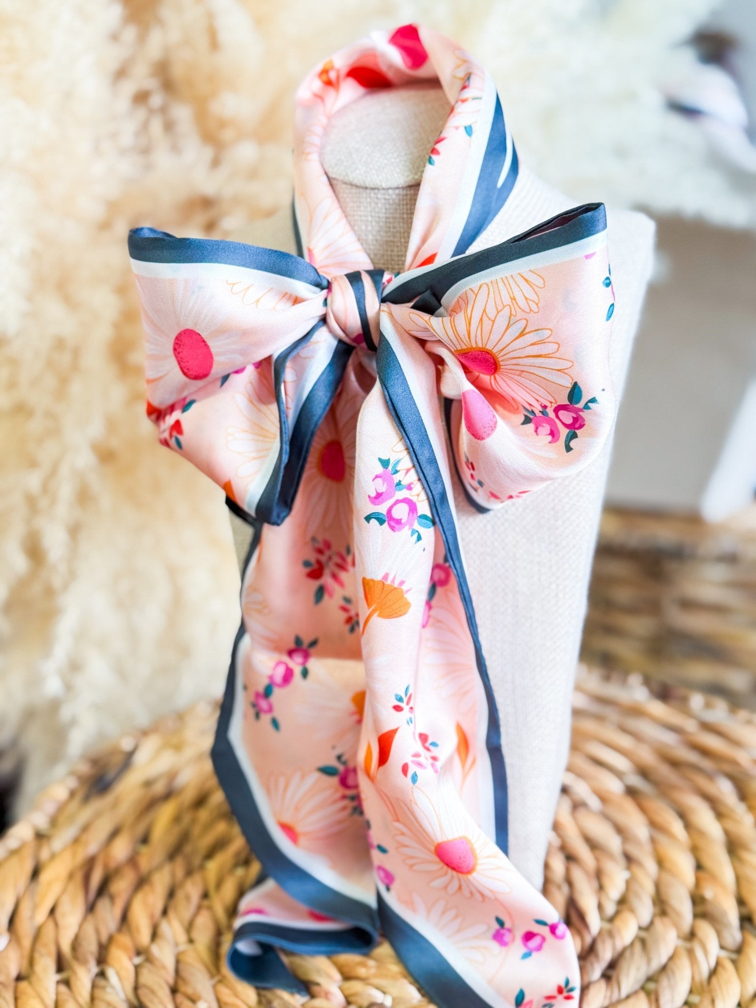 Pink Daisy Twilly Scarf - Southern Chic Tees & Boutique