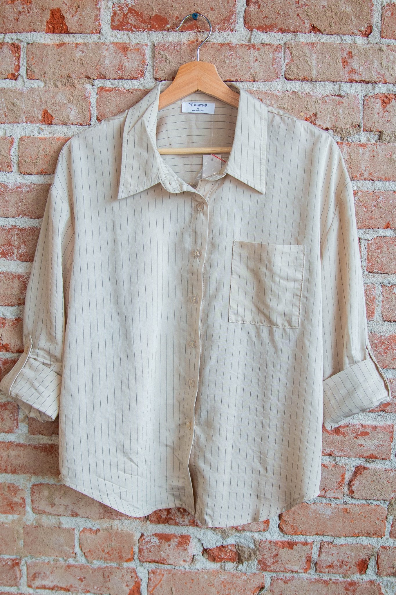 Pinstripe Collared Button Down - Southern Chic Tees & Boutique