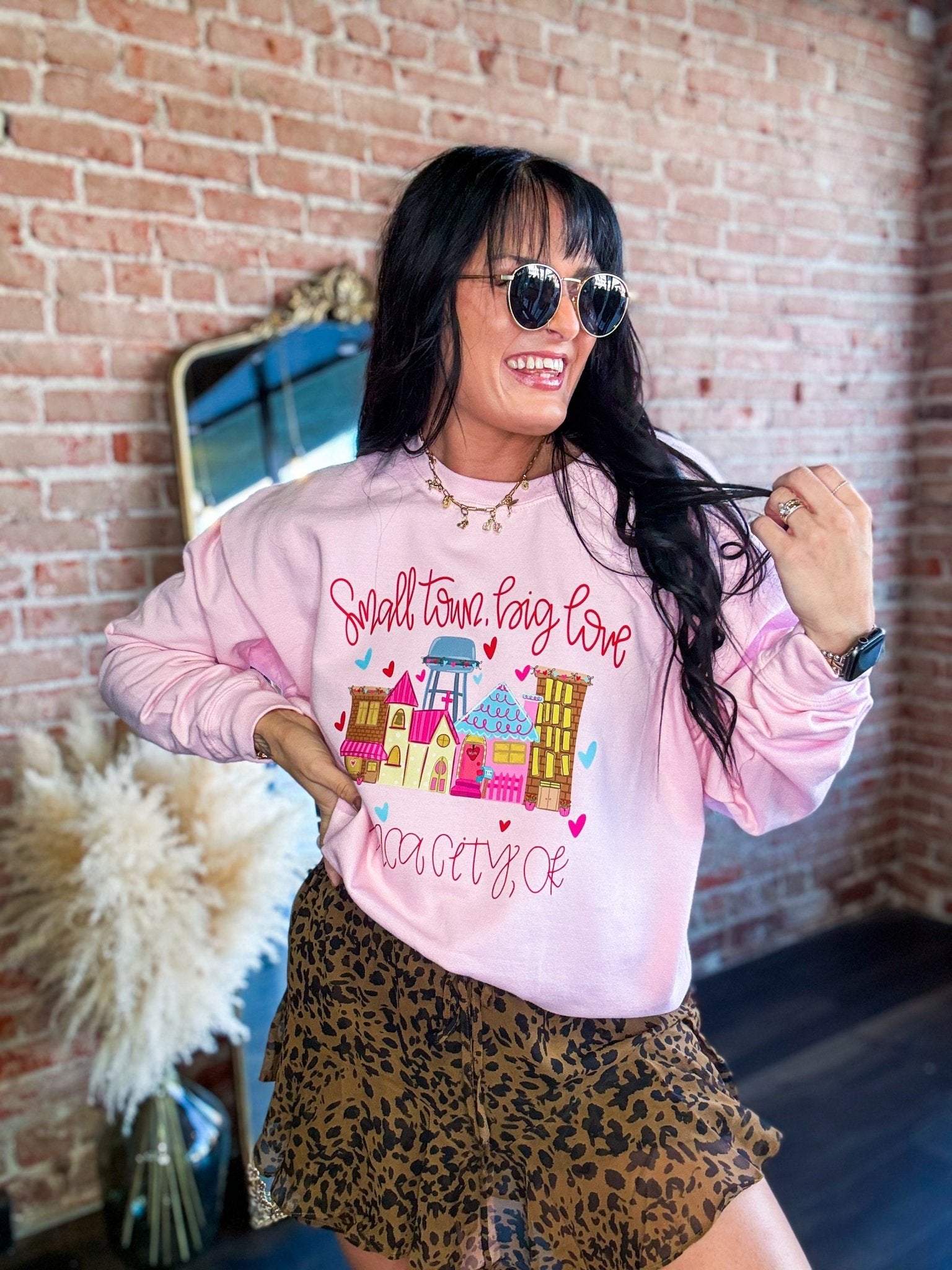 Ponca City Small Town Big Love Sweatshirt - Southern Chic Tees & Boutique