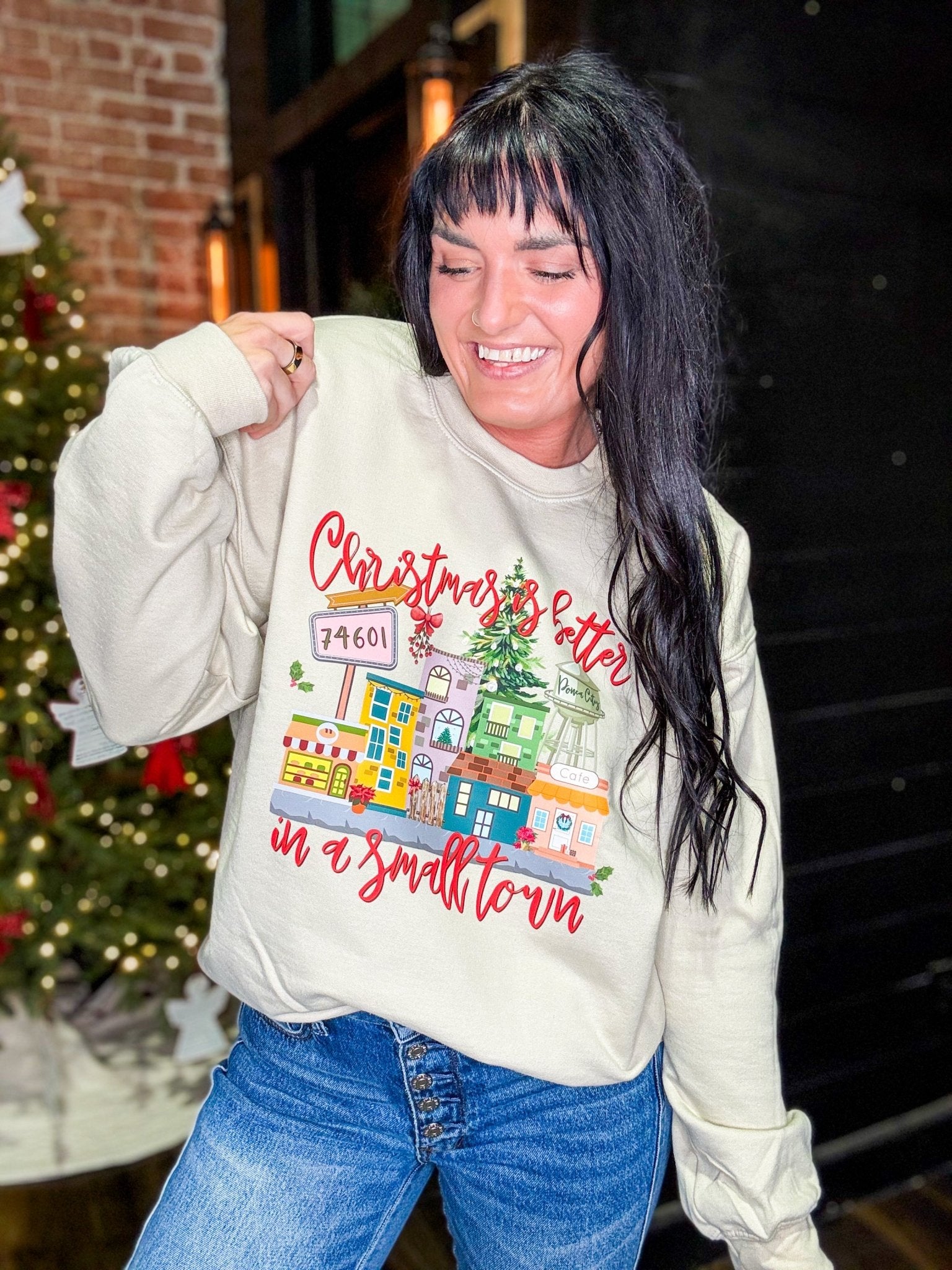 Ponca City Small Town Christmas Sweatshirt - Southern Chic Tees & Boutique