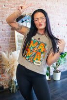 Punchy Mama Retro Graphic Muscle Tee | Oversized Western Tank - Southern Chic Tees & Boutique