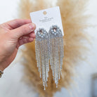 Raining Glitz Silver Earrings - Southern Chic Tees & Boutique
