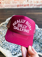 Really Busy Dilly Dallying Hat | Maroon & Pink - Southern Chic Tees & Boutique