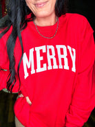 Red Merry Sweatshirt - Southern Chic Tees & Boutique