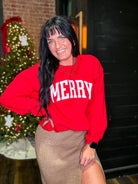 Red Merry Sweatshirt - Southern Chic Tees & Boutique