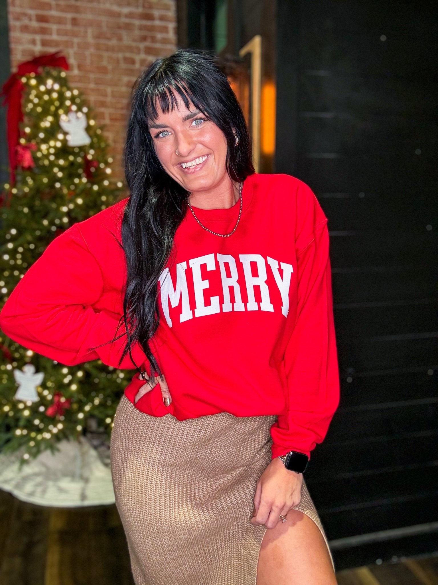 Red Merry Sweatshirt - Southern Chic Tees & Boutique