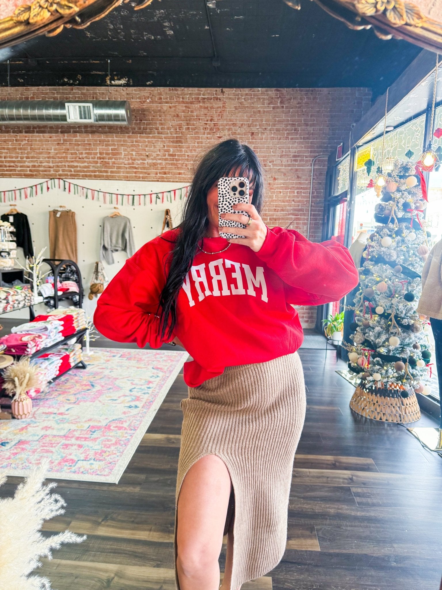 Red Merry Sweatshirt - Southern Chic Tees & Boutique