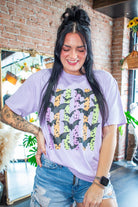 Retro Bat Flight Graphic Tee – Spooky Lilac Edition - Southern Chic Tees & Boutique