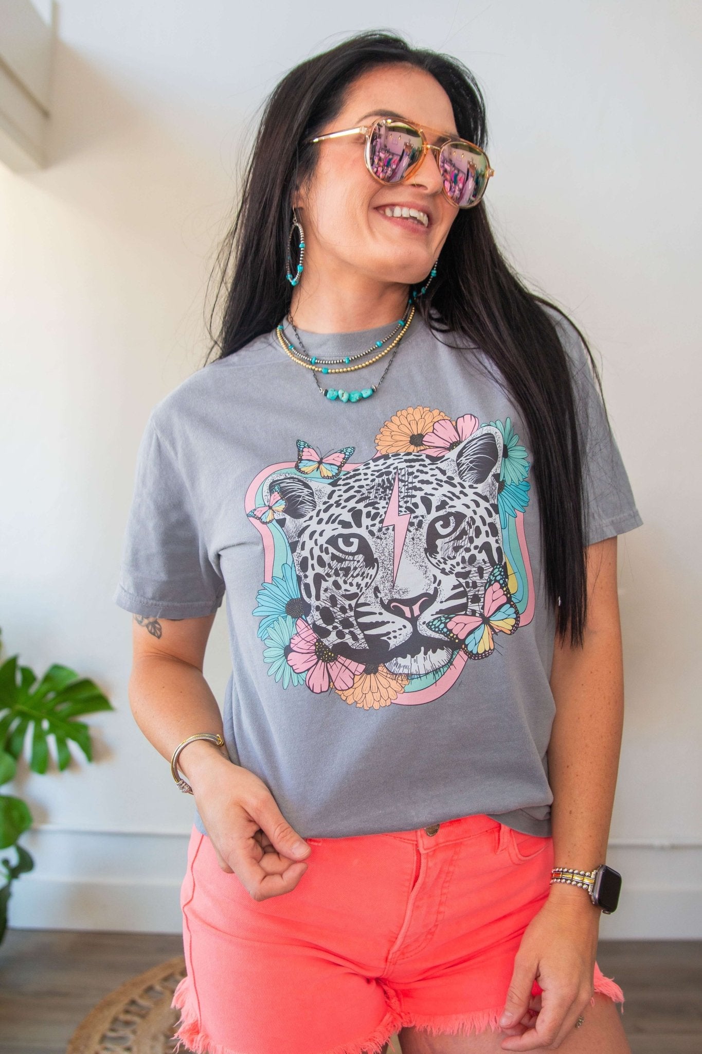 Retro Leopard Graphic Tee - Southern Chic Tees & Boutique