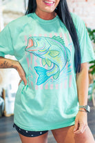 Retro Neon Bass Fishing Graphic Tee - Southern Chic Tees & Boutique