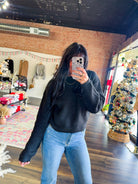 Ribbed Crew Neck Sweater | Black - Southern Chic Tees & Boutique