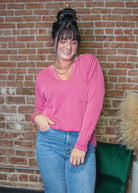 Ribbed Pocket Long Sleeve | Dusty Wine - Southern Chic Tees & Boutique