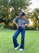 Risen Sky-High Dark Wash Wide Leg Trouser Jeans - Southern Chic Tees & Boutique