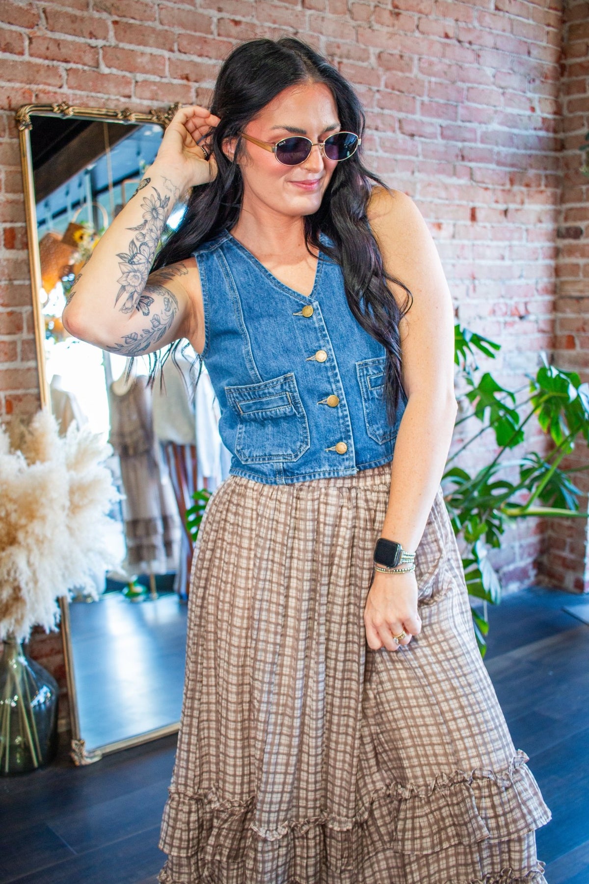 Rodeo Chic Button-Front Denim Vest - Southern Chic Tees & Boutique