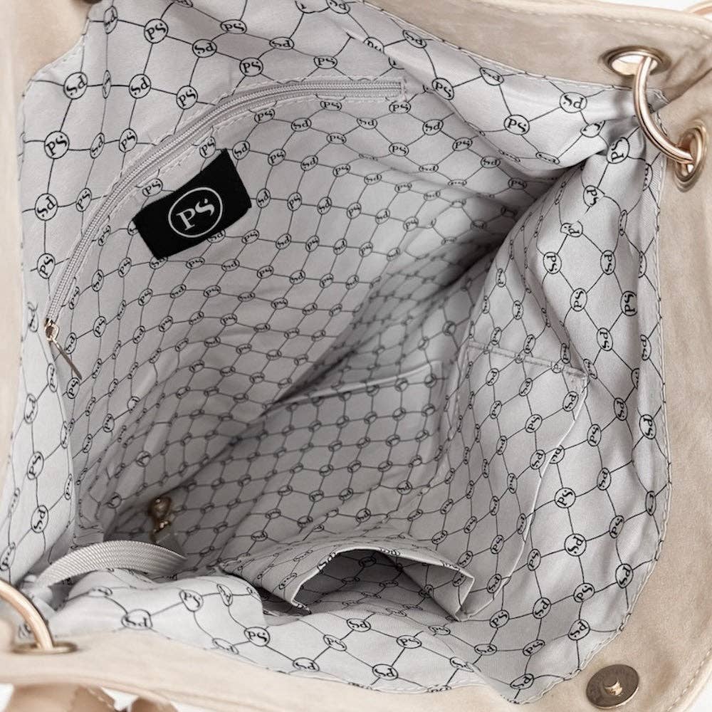 Rosalie Rivet Suede Hobo Bag | Oat - Southern Chic Tees & Boutique