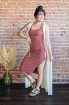 Rosewood Ribbed Bodycon Midi Dress - Southern Chic Tees & Boutique