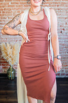 Rosewood Ribbed Bodycon Midi Dress - Southern Chic Tees & Boutique