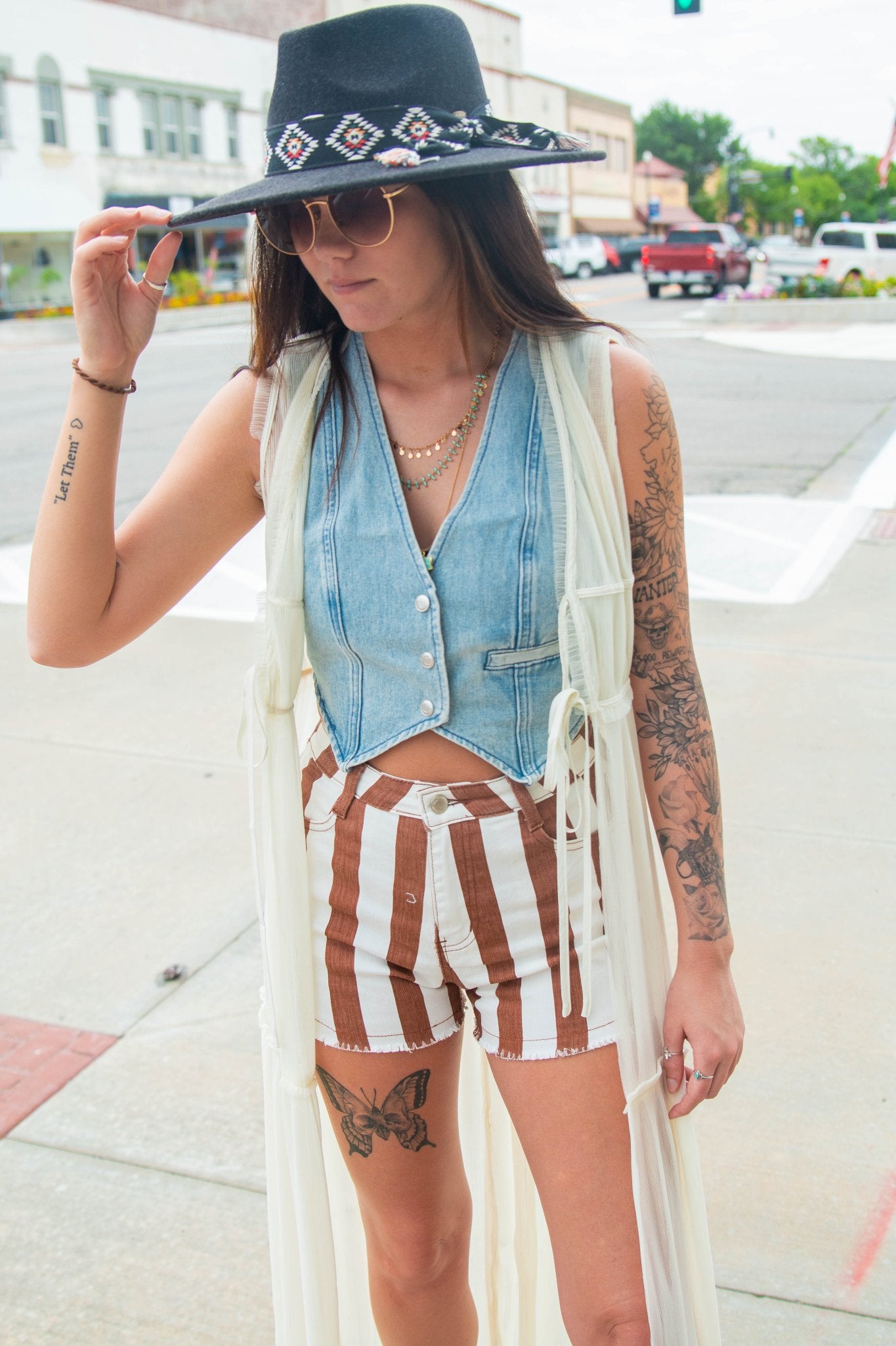 Rust & White Striped Shorts - Southern Chic Tees & Boutique